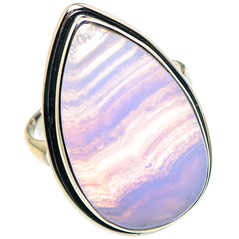 Blue Lace Agate Rings handcrafted by Anasilvercos - RING87777
