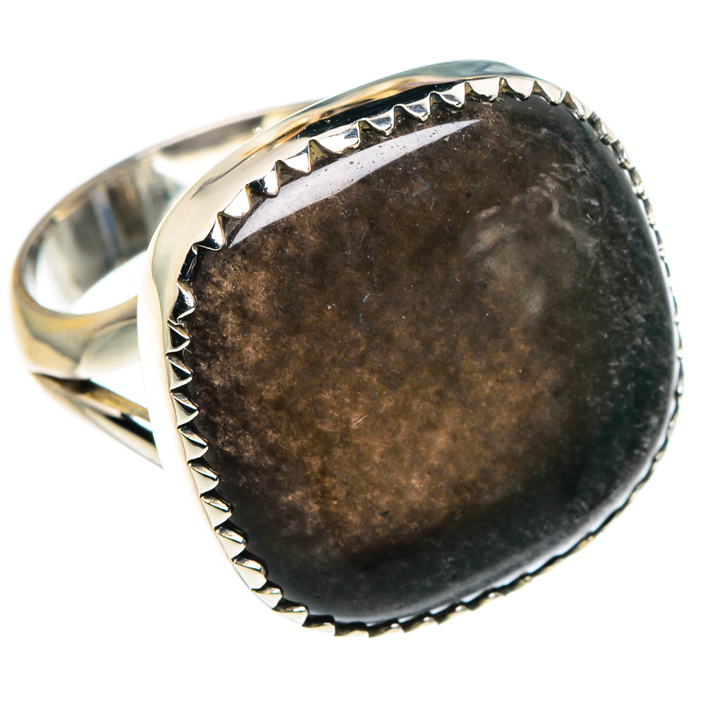 Gold Sheen Obsidian Rings handcrafted by Anasilvercos - RING87831