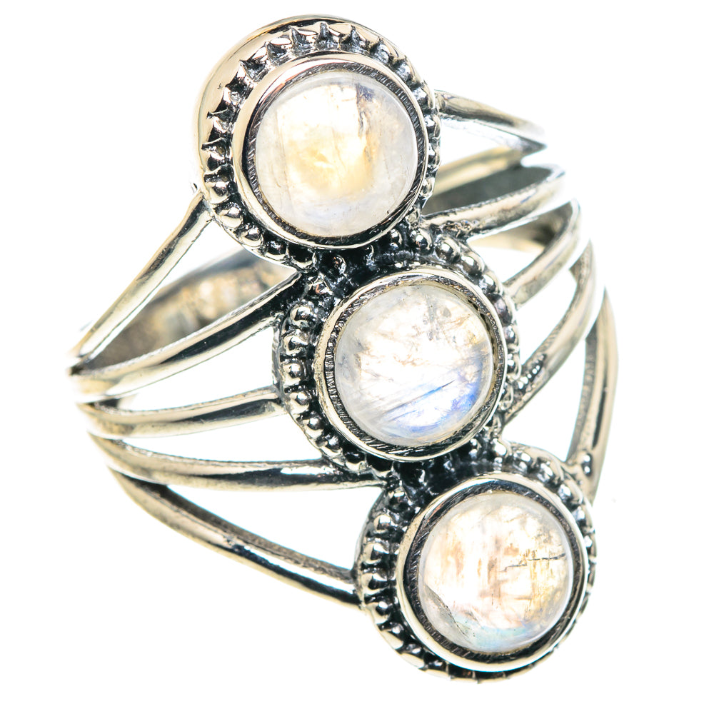 Rainbow Moonstone Rings handcrafted by Anasilvercos - RING87844