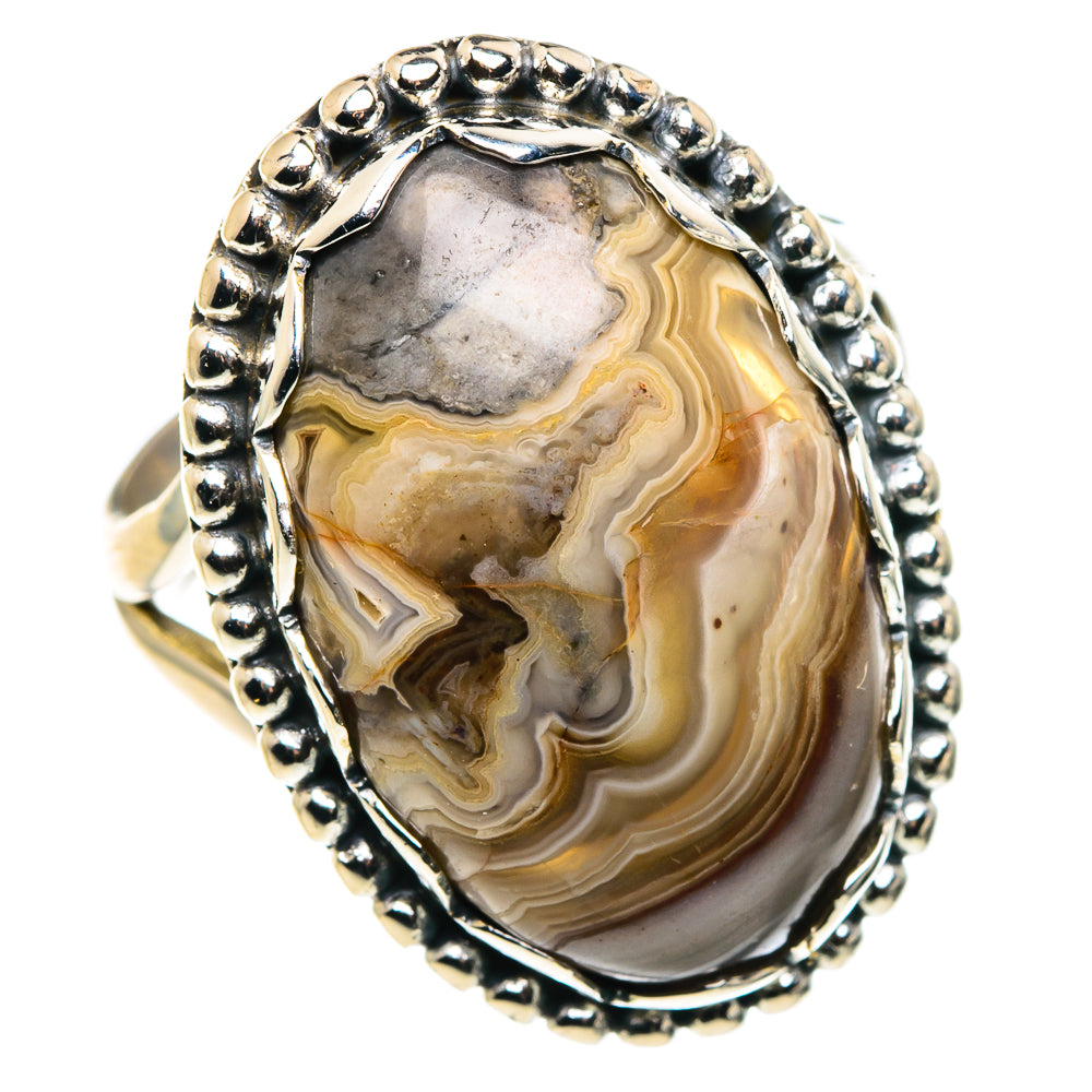 Laguna Lace Agate Rings handcrafted by Anasilvercos - RING87853