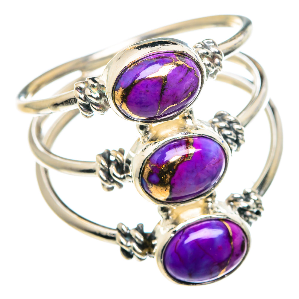 Purple Copper Composite Turquoise Rings handcrafted by Anasilvercos - RING87859