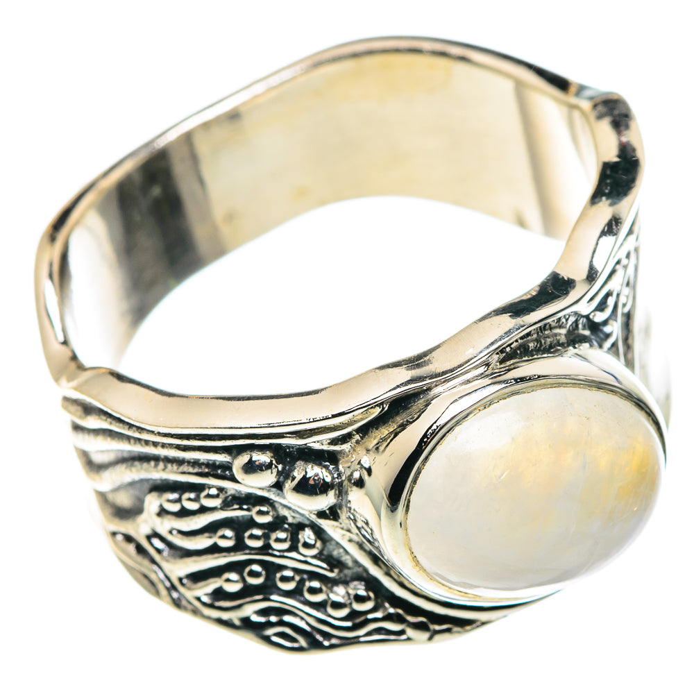 Rainbow Moonstone Rings handcrafted by Anasilvercos - RING87863