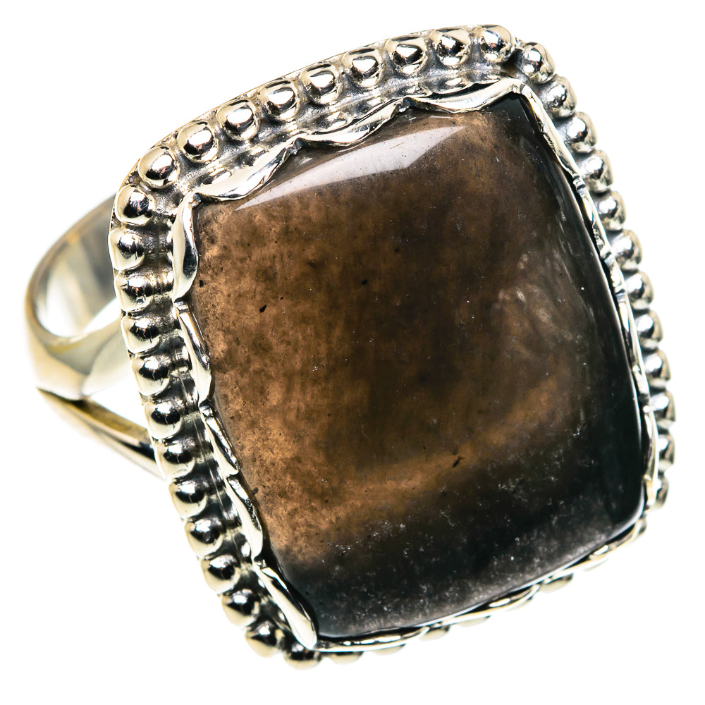 Gold Sheen Obsidian Rings handcrafted by Anasilvercos - RING87873