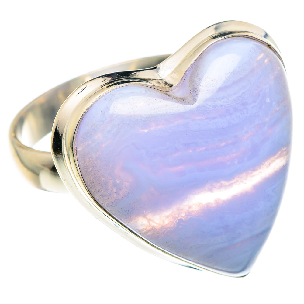 Blue Lace Agate Rings handcrafted by Anasilvercos - RING87880