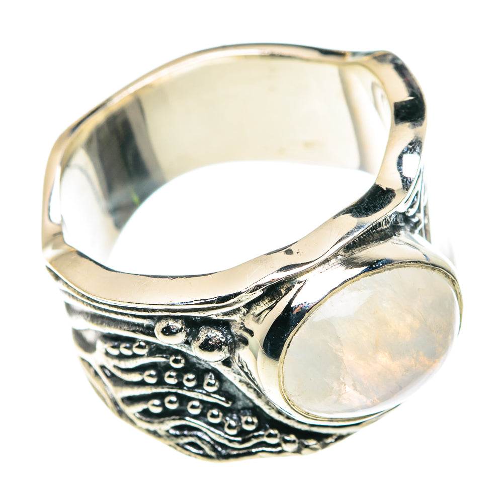 Rainbow Moonstone Rings handcrafted by Anasilvercos - RING87896