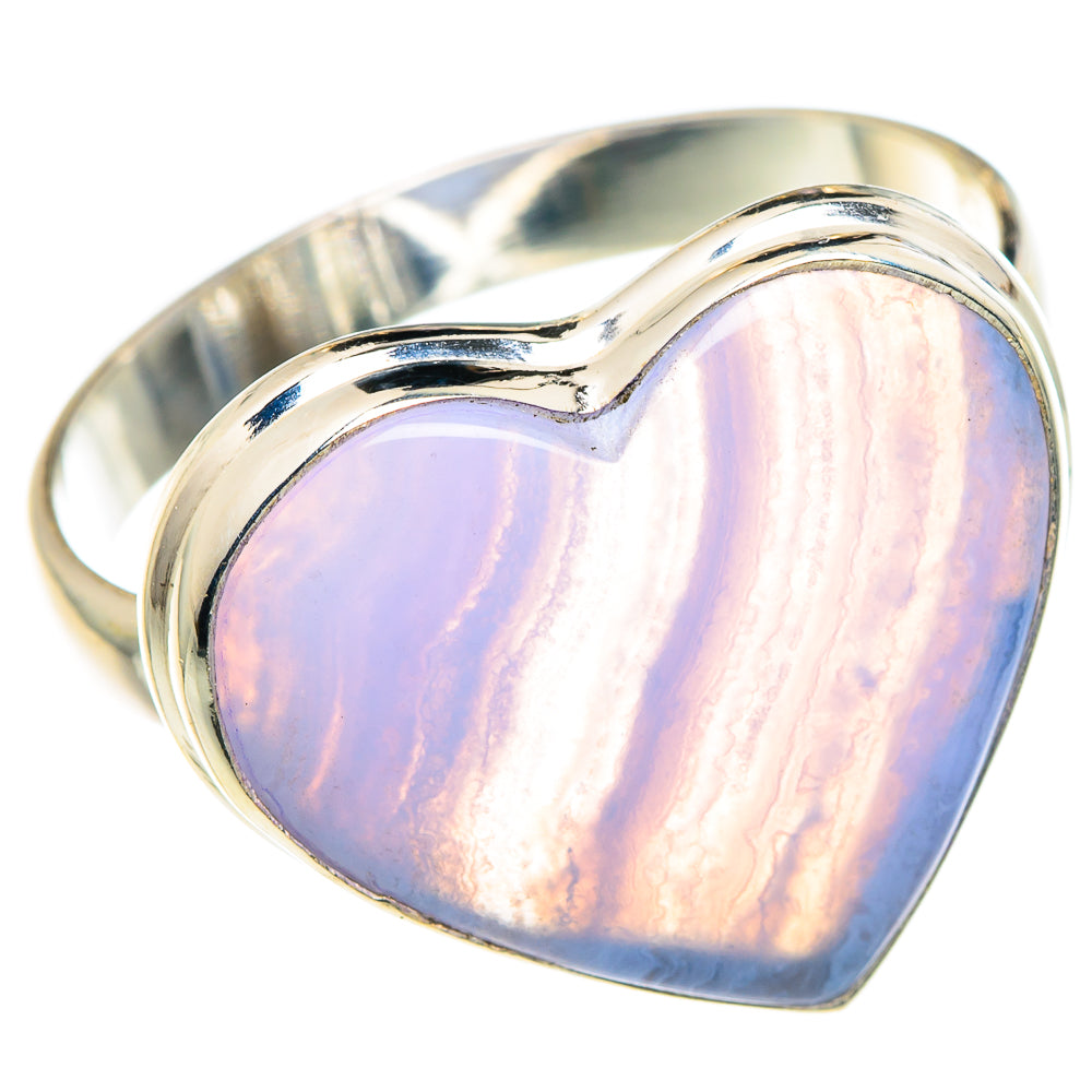 Blue Lace Agate Rings handcrafted by Anasilvercos - RING87911