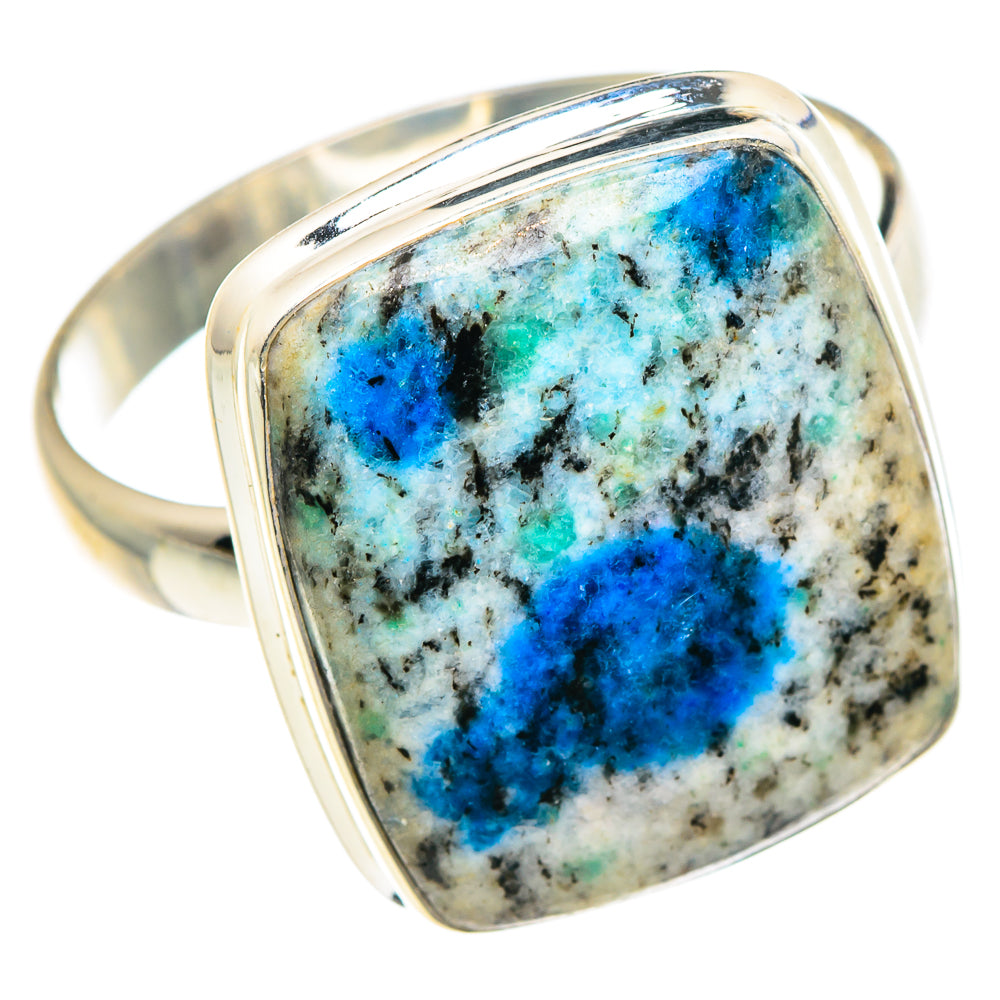K2 Blue Azurite Rings handcrafted by Anasilvercos - RING87913