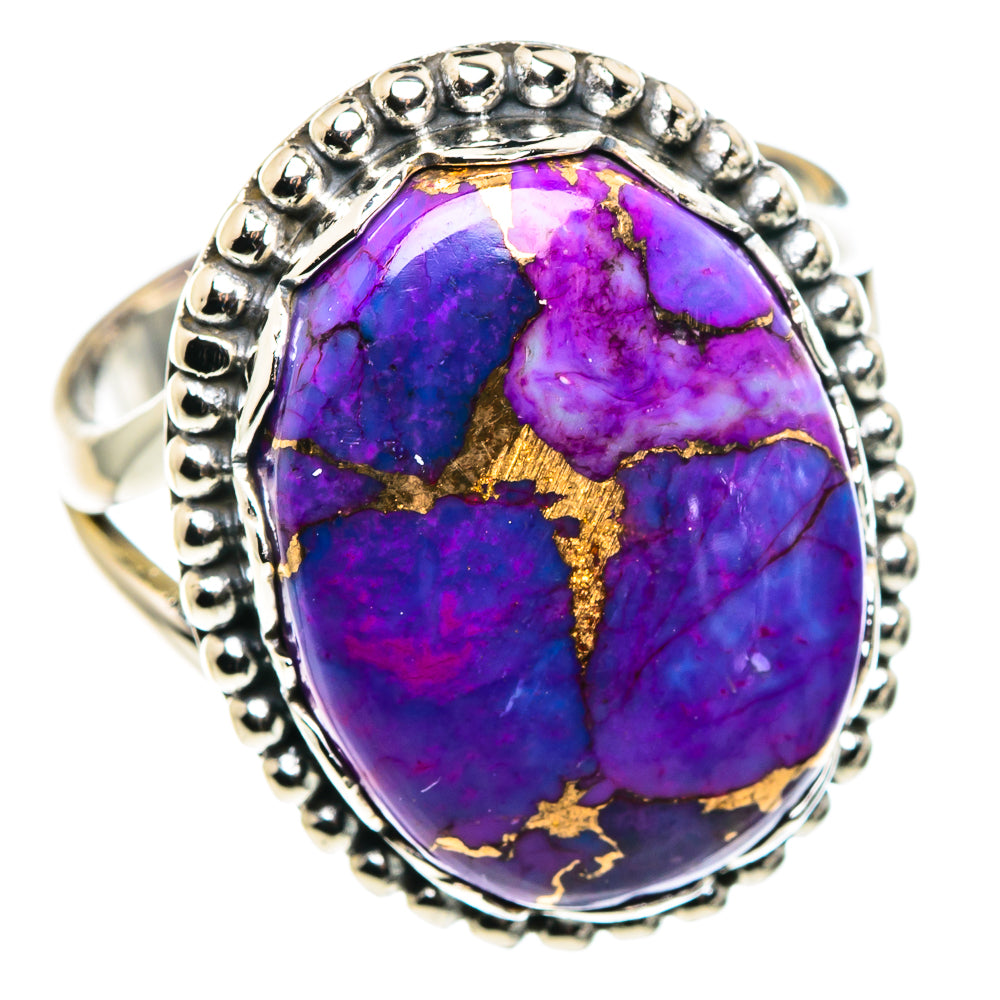 Purple Copper Composite Turquoise Rings handcrafted by Anasilvercos - RING87969