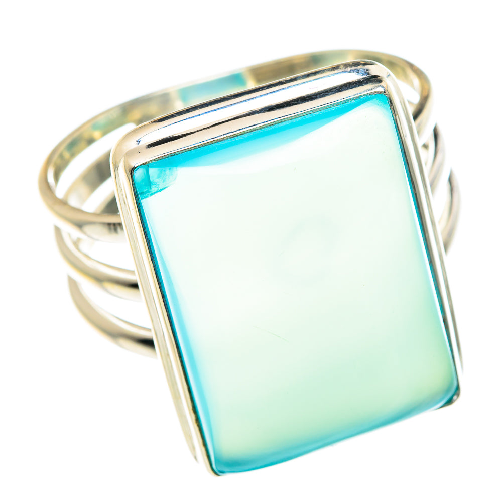 Aqua Chalcedony Rings handcrafted by Anasilvercos - RING88032
