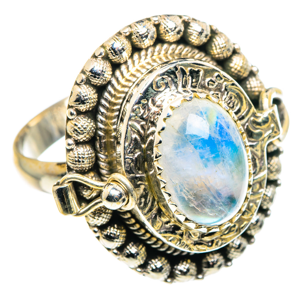 Rainbow Moonstone Rings handcrafted by Anasilvercos - RING88052
