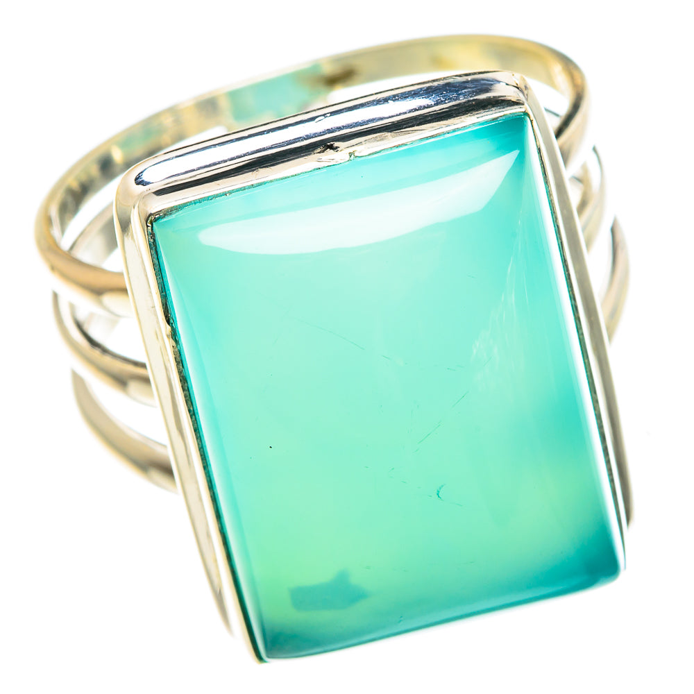 Aqua Chalcedony Rings handcrafted by Anasilvercos - RING88065