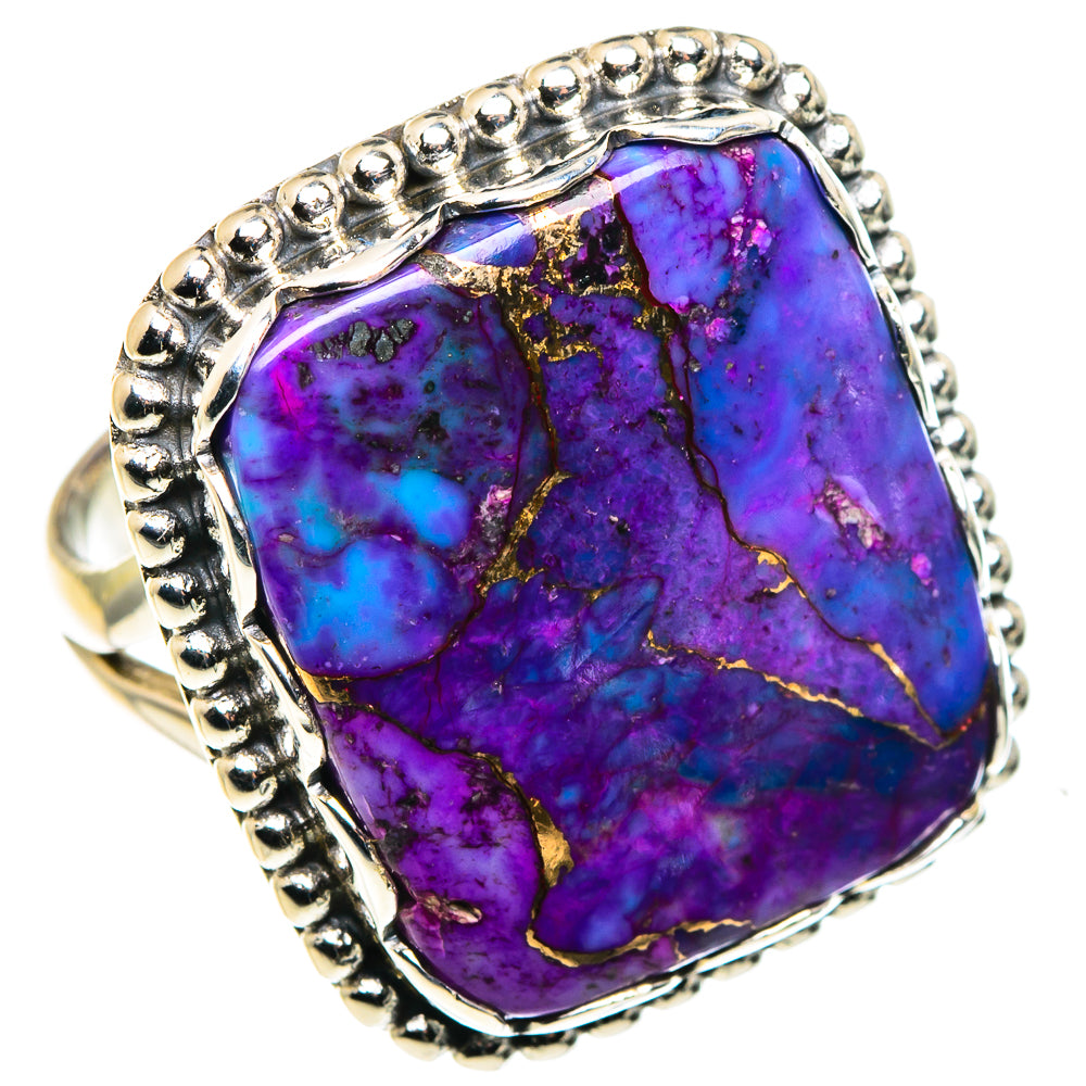 Purple Copper Composite Turquoise Rings handcrafted by Anasilvercos - RING88082