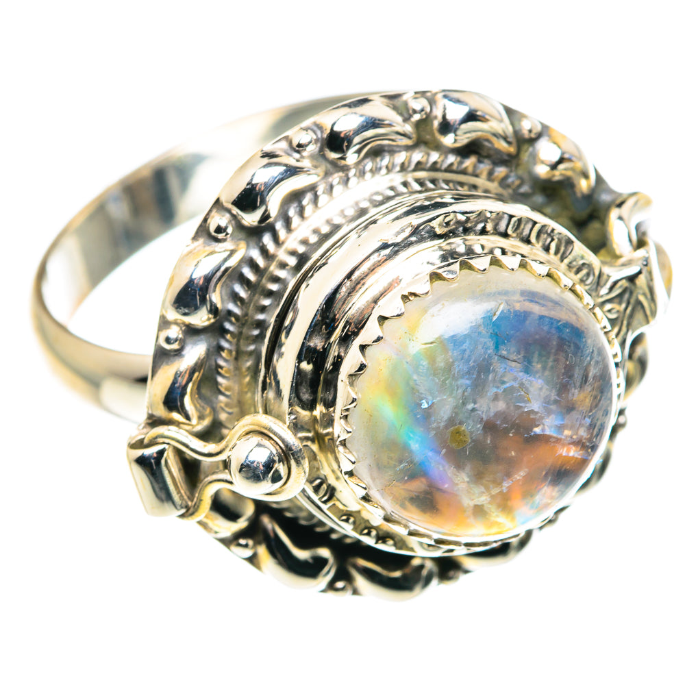 Rainbow Moonstone Rings handcrafted by Anasilvercos - RING88085