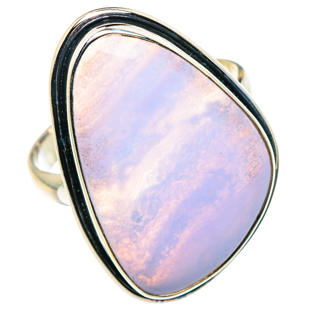 Blue Lace Agate Rings handcrafted by Anasilvercos - RING88087