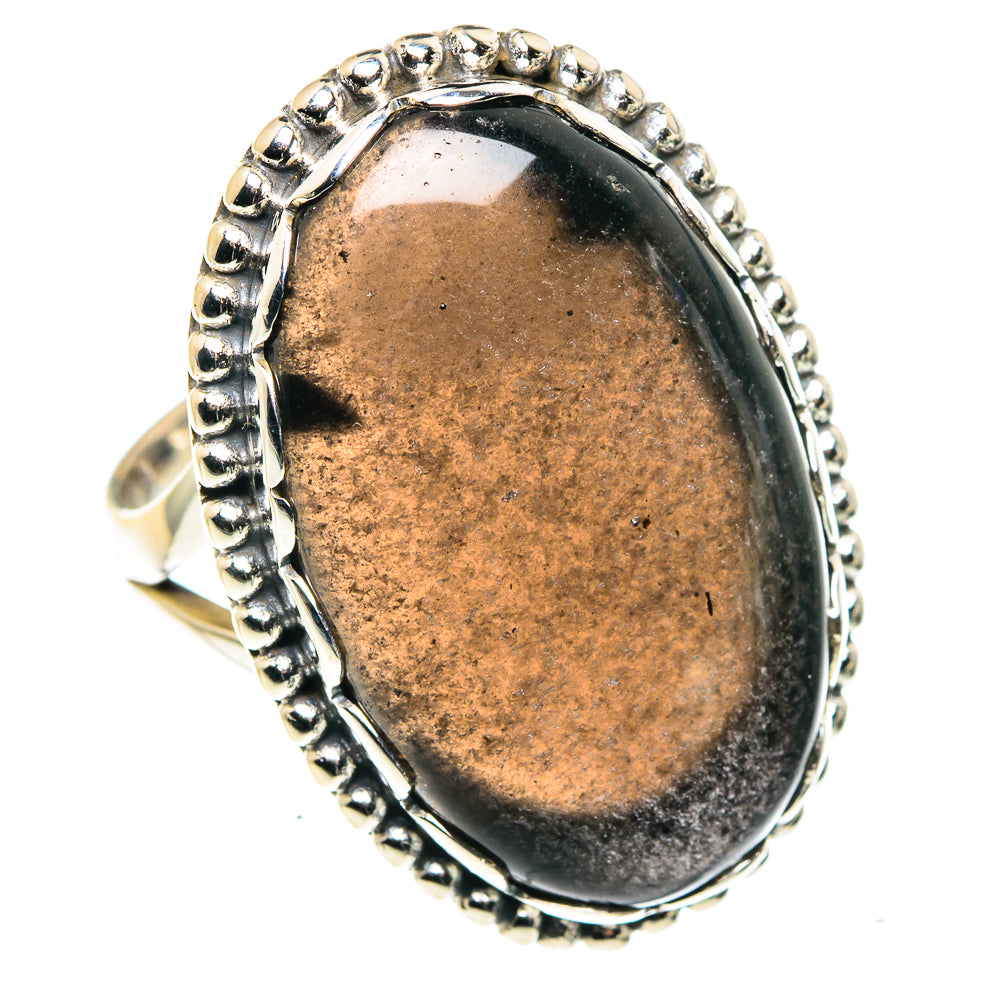 Gold Sheen Obsidian Rings handcrafted by Anasilvercos - RING88104