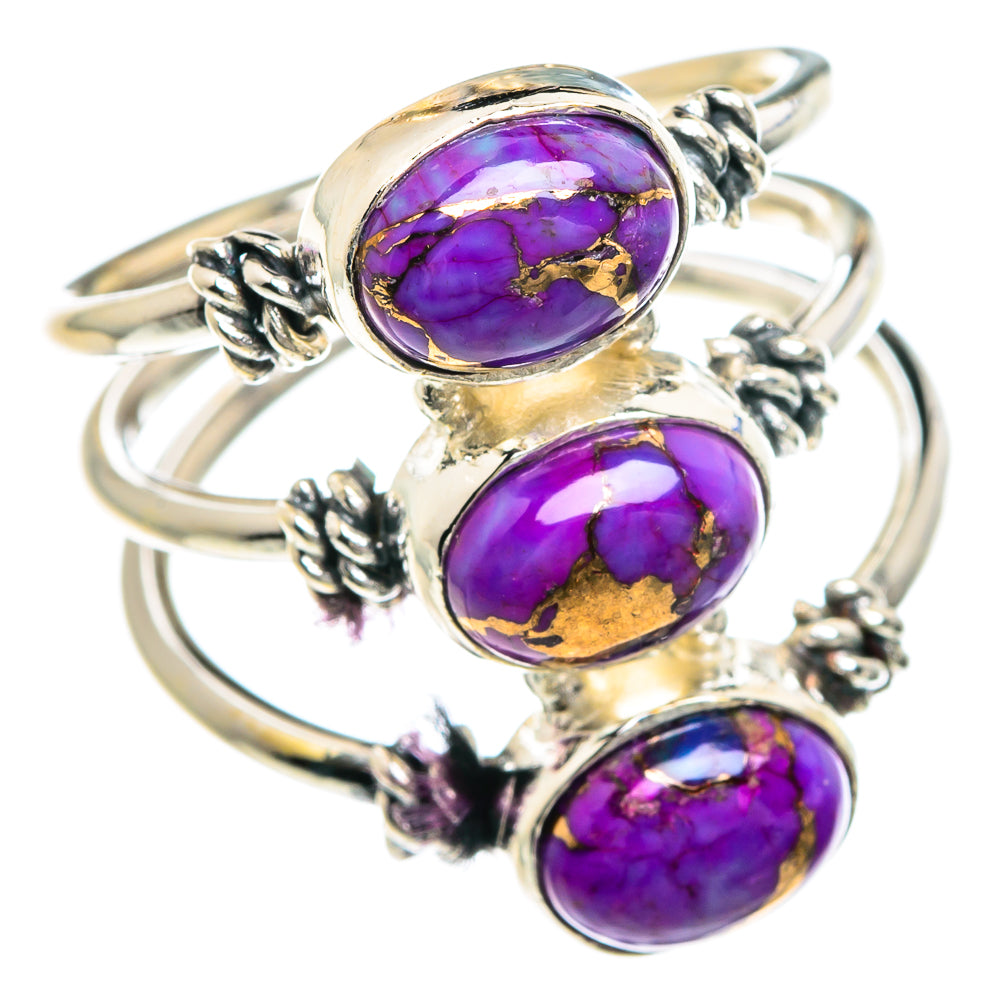 Purple Copper Composite Turquoise Rings handcrafted by Anasilvercos - RING88151