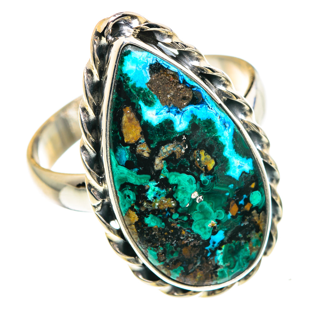 Malachite In Chrysocolla Rings handcrafted by Anasilvercos - RING88159