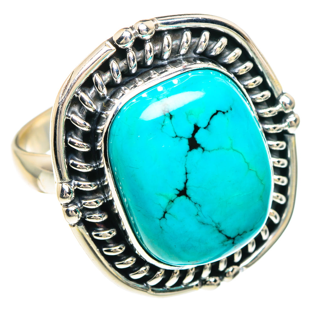 Tibetan Turquoise Rings handcrafted by Anasilvercos - RING88199