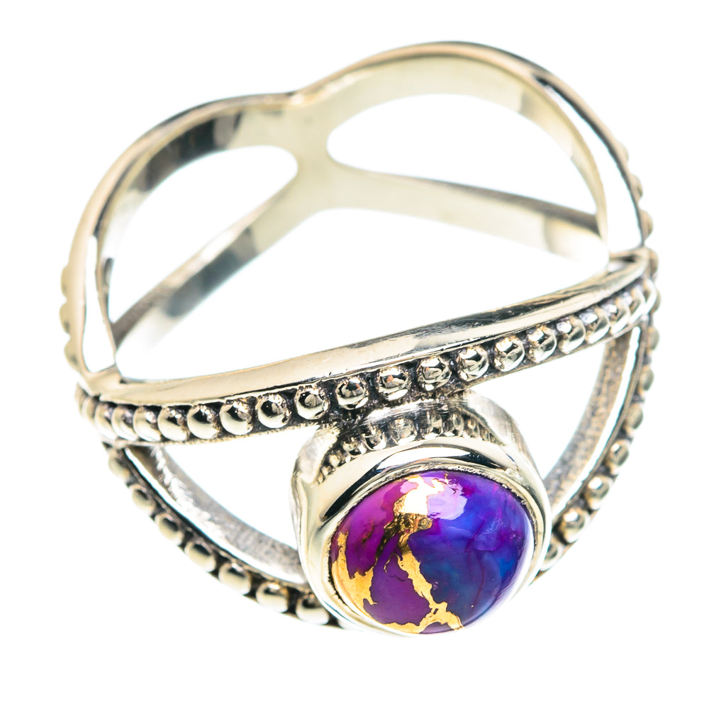Purple Copper Composite Turquoise Rings handcrafted by Anasilvercos - RING88215