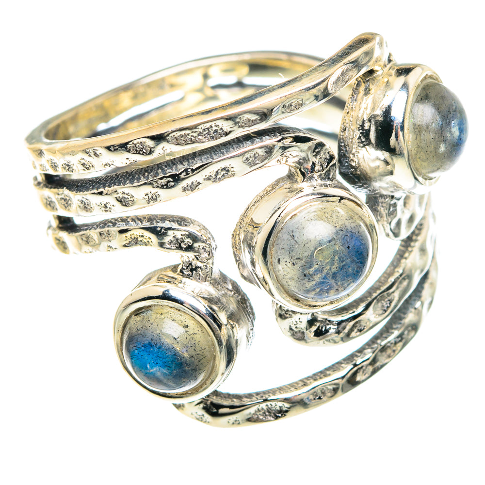 Rainbow Moonstone Rings handcrafted by Anasilvercos - RING88228