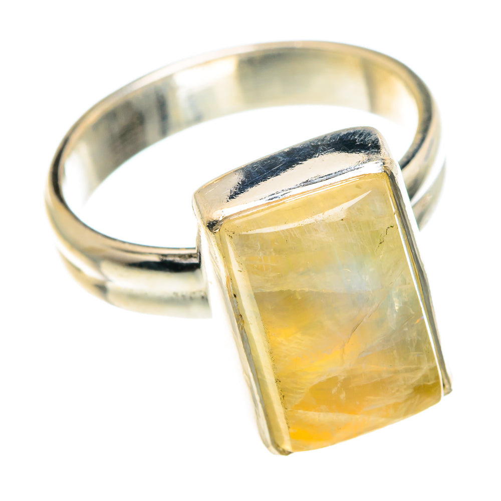 Yellow Moonstone Rings handcrafted by Anasilvercos - RING88252