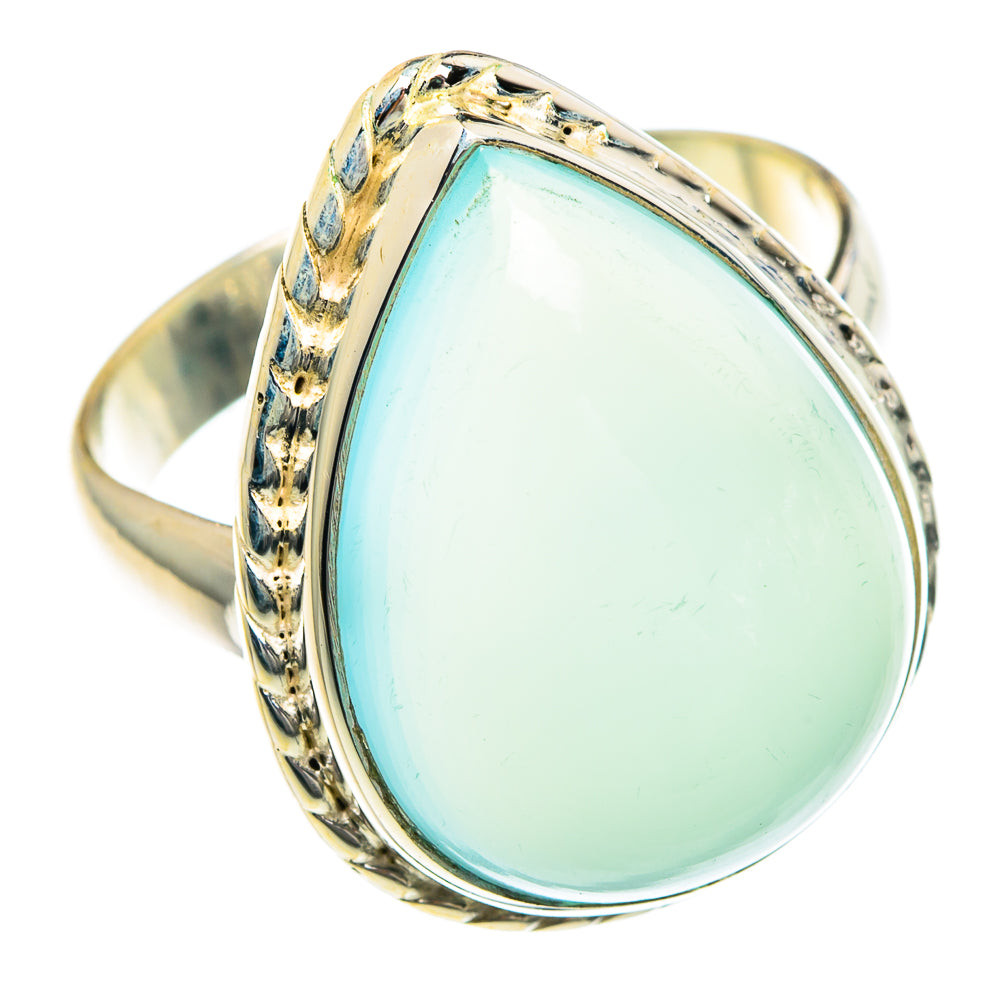 Aqua Chalcedony Rings handcrafted by Anasilvercos - RING88254
