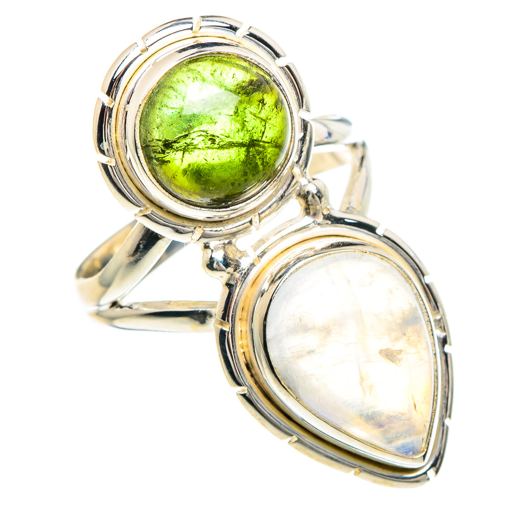 Rainbow Moonstone Rings handcrafted by Anasilvercos - RING88264
