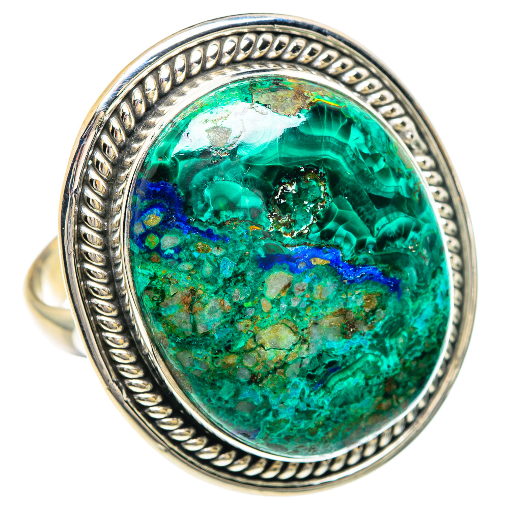 Azurite Malachite Rings handcrafted by Anasilvercos - RING88393