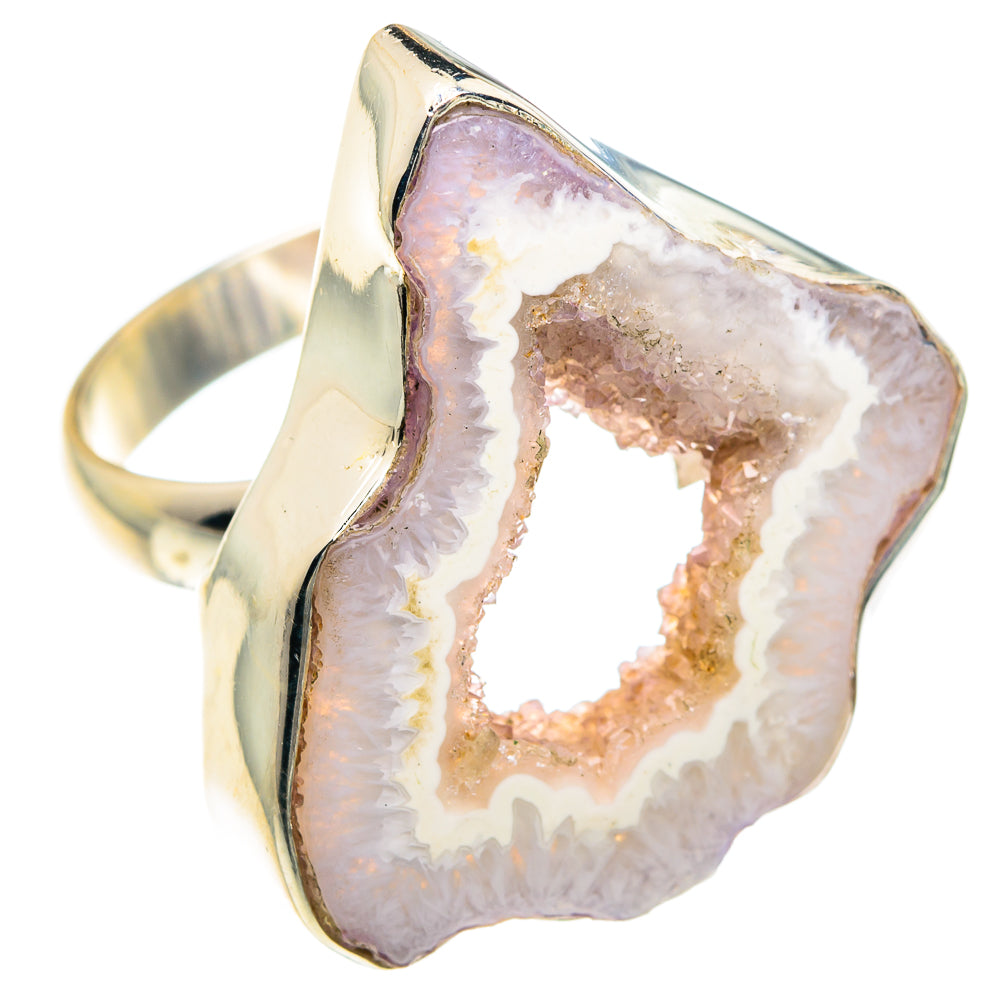 White Geode Slice Rings handcrafted by Anasilvercos - RING88407
