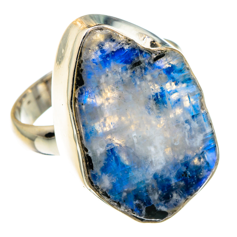 Rainbow Moonstone Rings handcrafted by Anasilvercos - RING88435