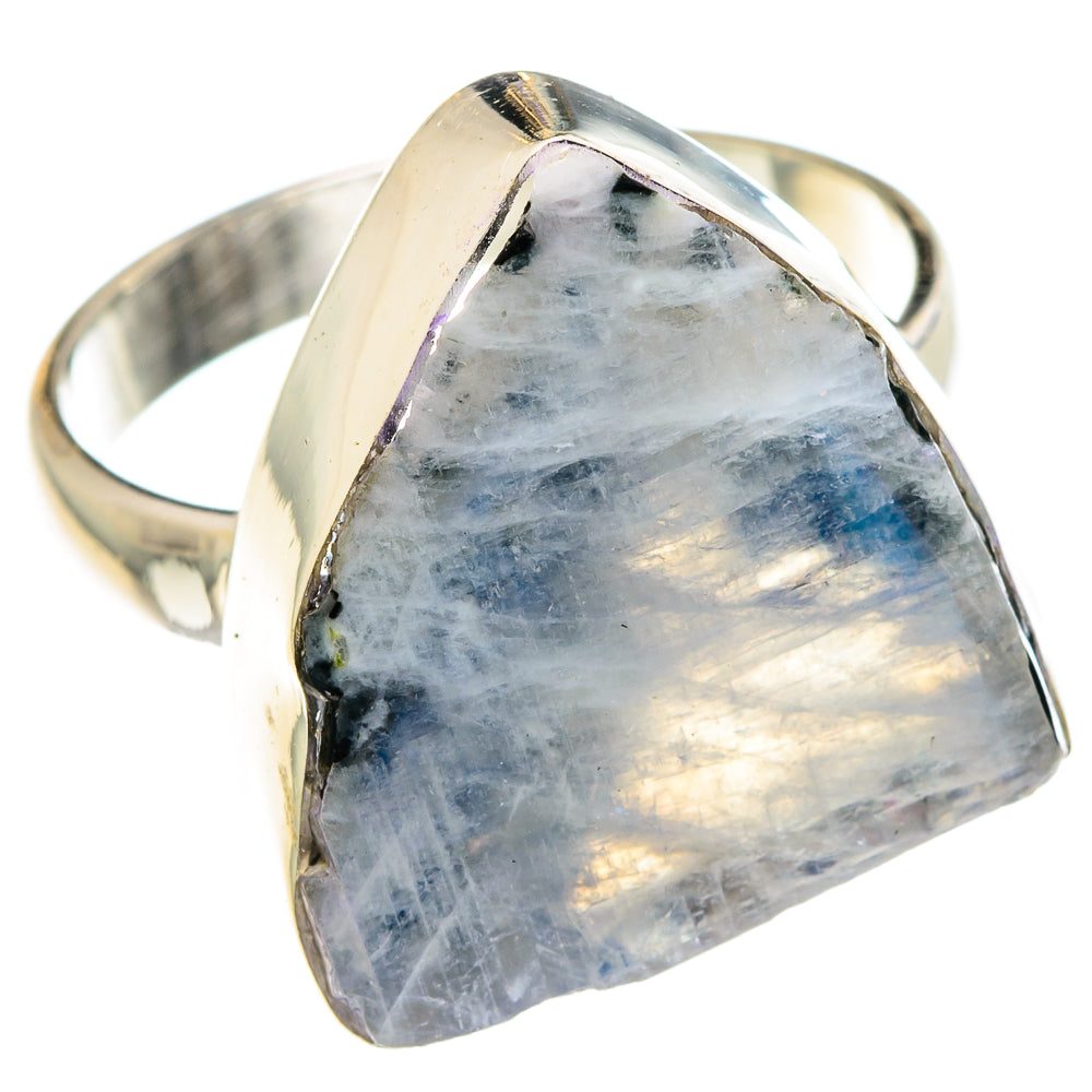 Rainbow Moonstone Rings handcrafted by Anasilvercos - RING88462