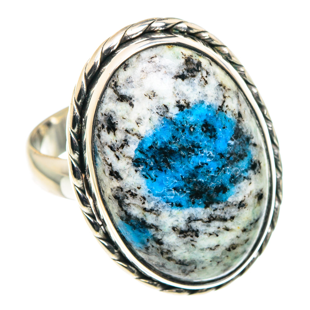 K2 Blue Azurite Rings handcrafted by Anasilvercos - RING88499