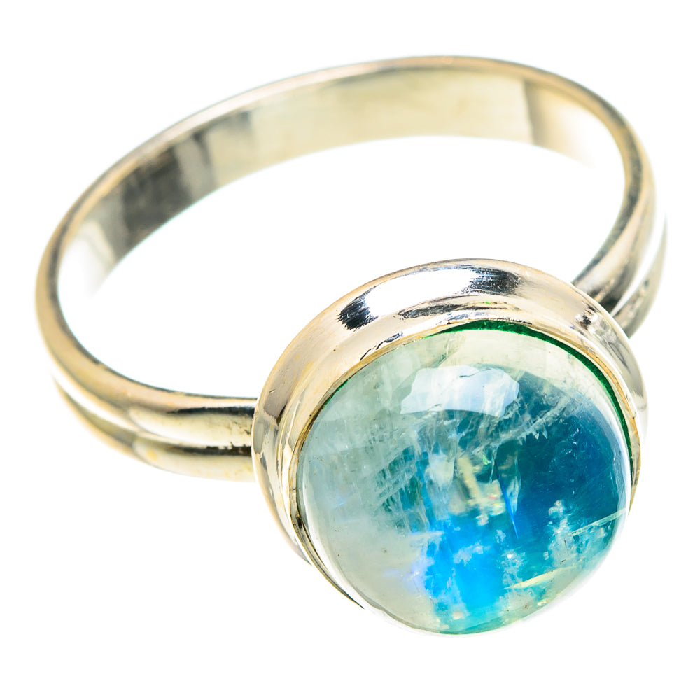 Rainbow Moonstone Rings handcrafted by Anasilvercos - RING88502