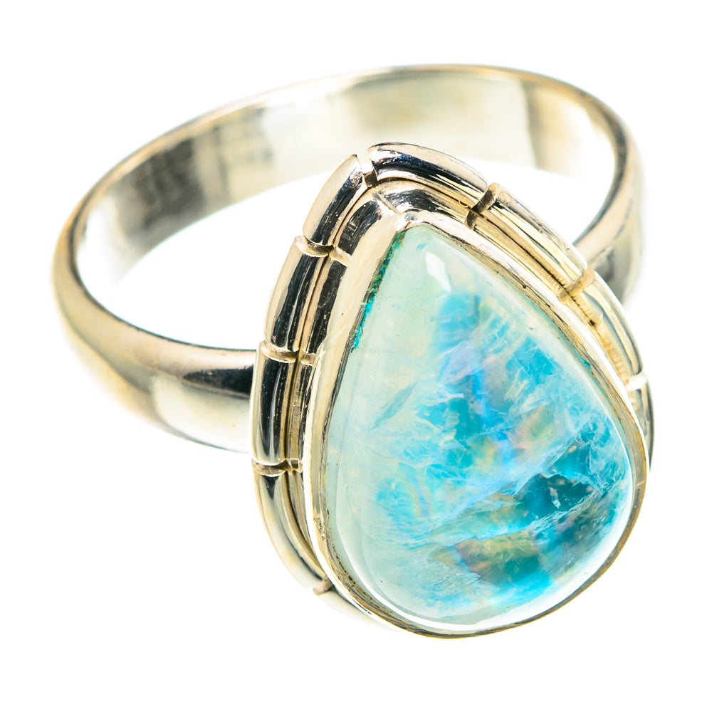Rainbow Moonstone Rings handcrafted by Anasilvercos - RING88528