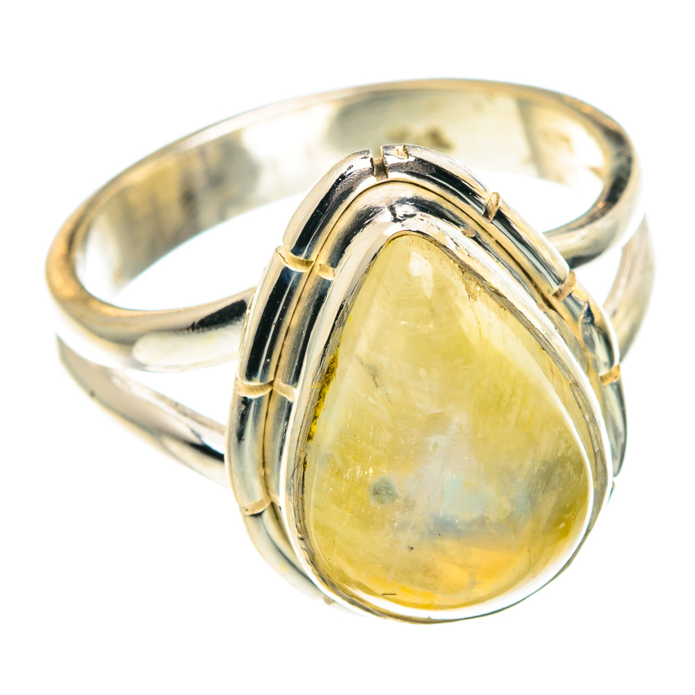 Yellow Moonstone Rings handcrafted by Anasilvercos - RING88568