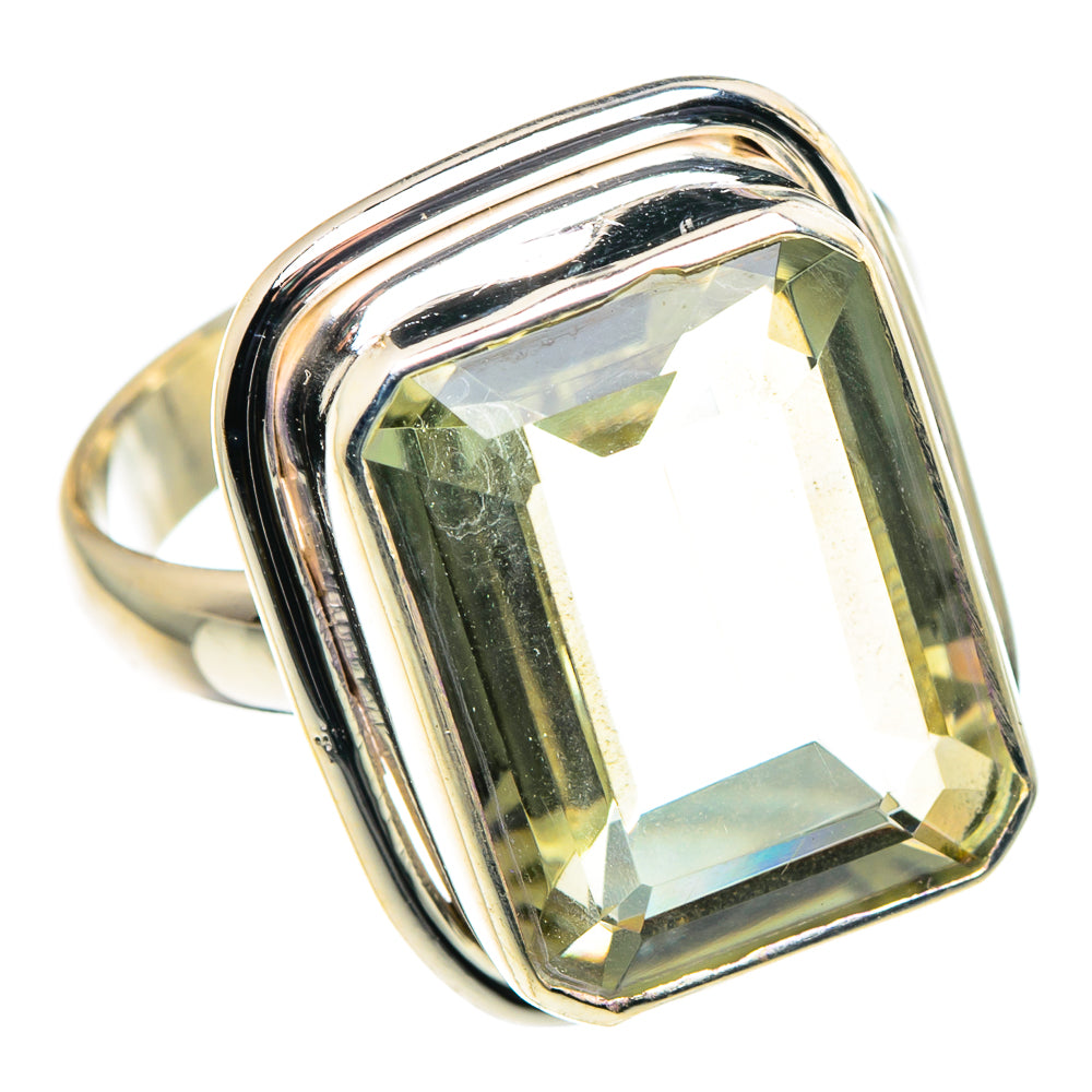 Green Amethyst Rings handcrafted by Anasilvercos - RING88577