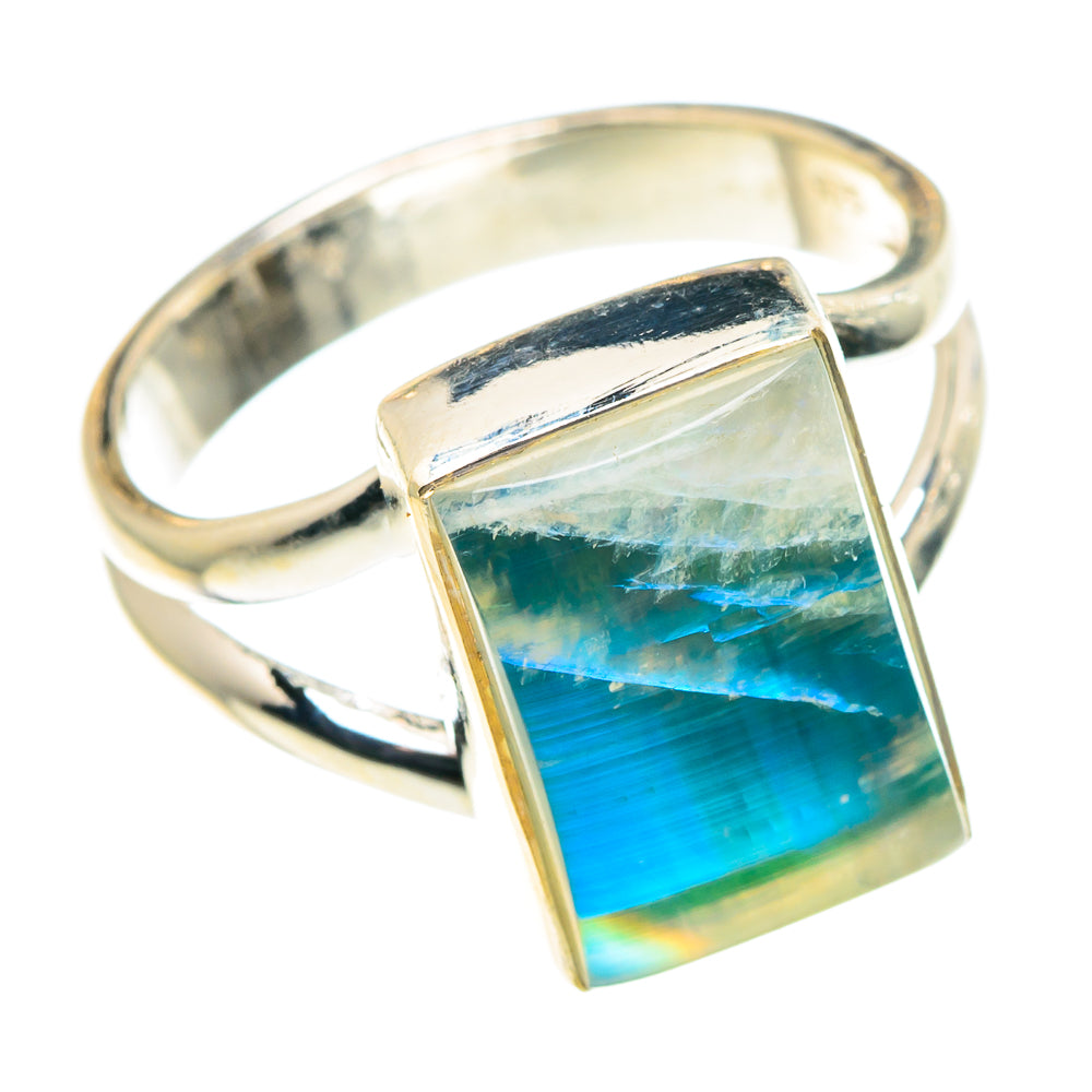 Rainbow Moonstone Rings handcrafted by Anasilvercos - RING88615