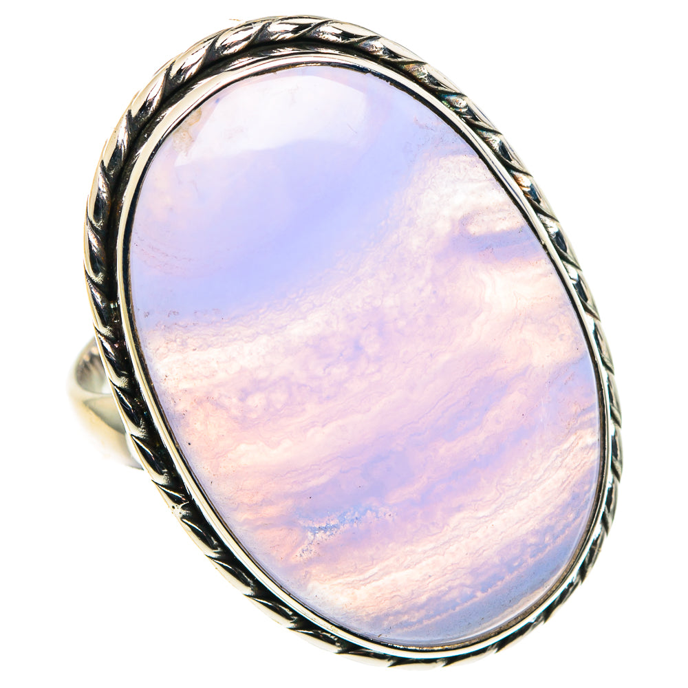 Blue Lace Agate Rings handcrafted by Anasilvercos - RING88716