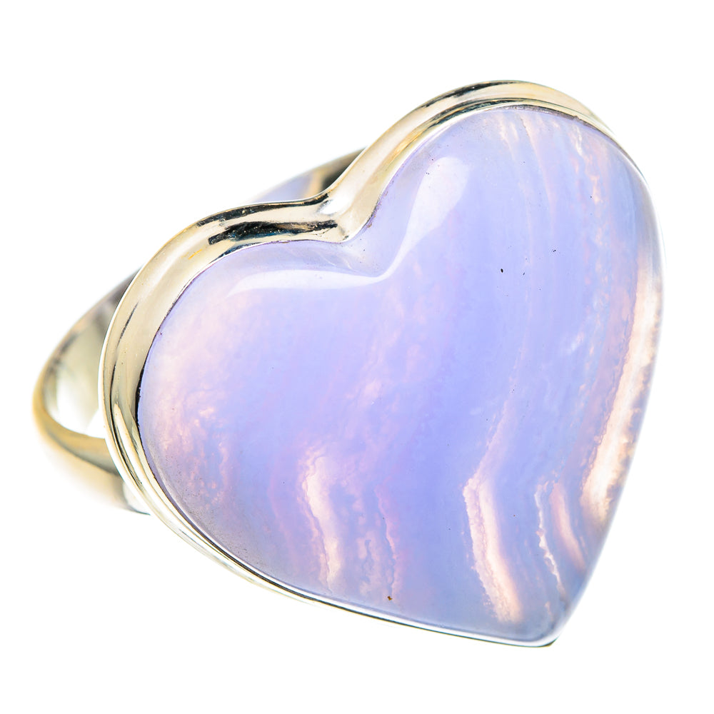 Blue Lace Agate Rings handcrafted by Anasilvercos - RING88717