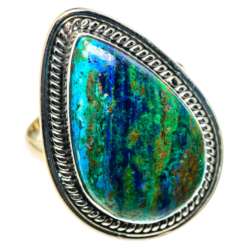 Azurite Malachite Rings handcrafted by Anasilvercos - RING88721