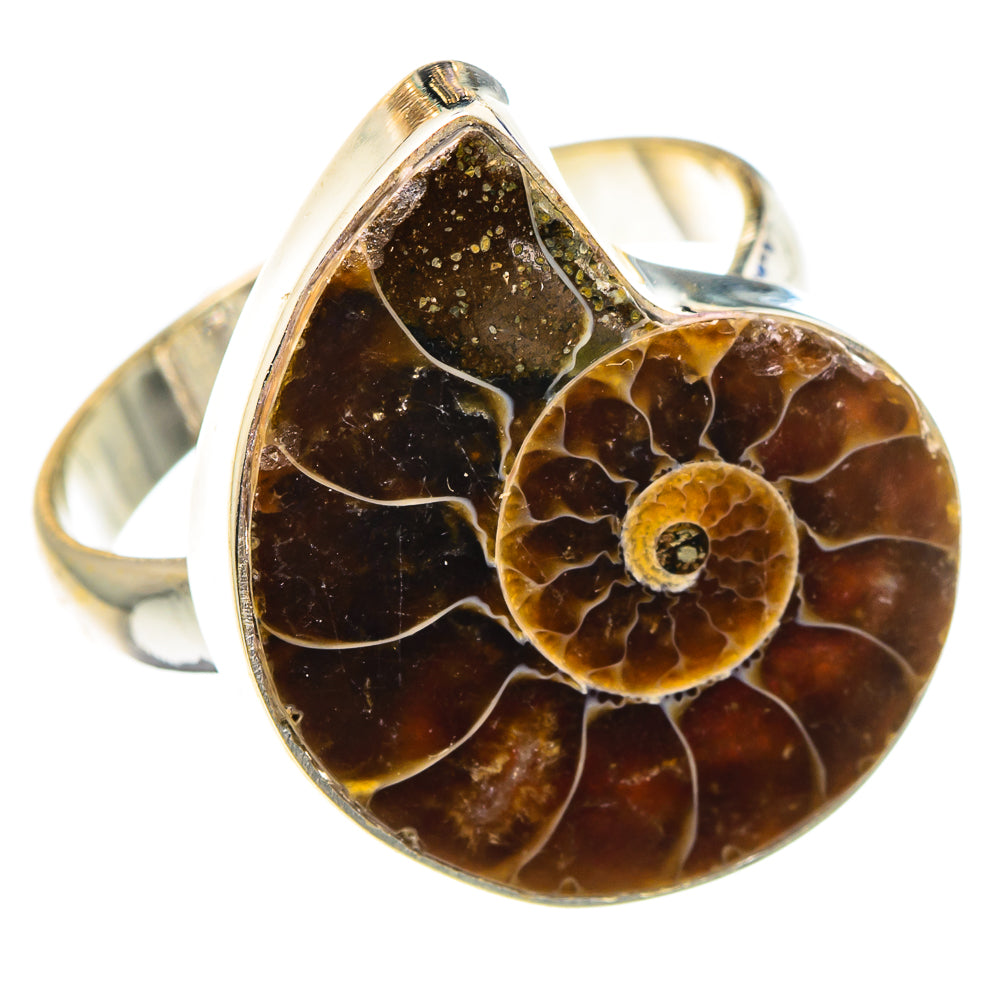Ammonite Fossil Rings handcrafted by Anasilvercos - RING88735