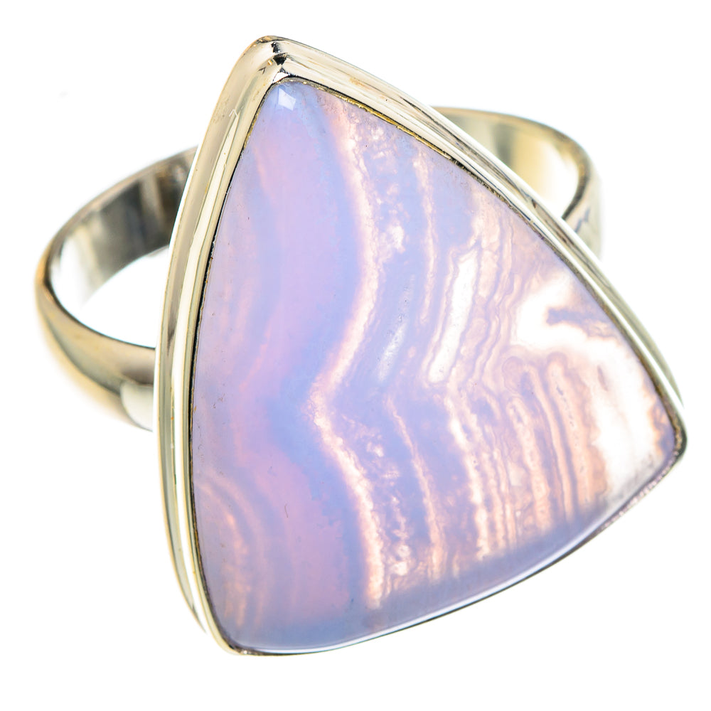 Blue Lace Agate Rings handcrafted by Anasilvercos - RING88746