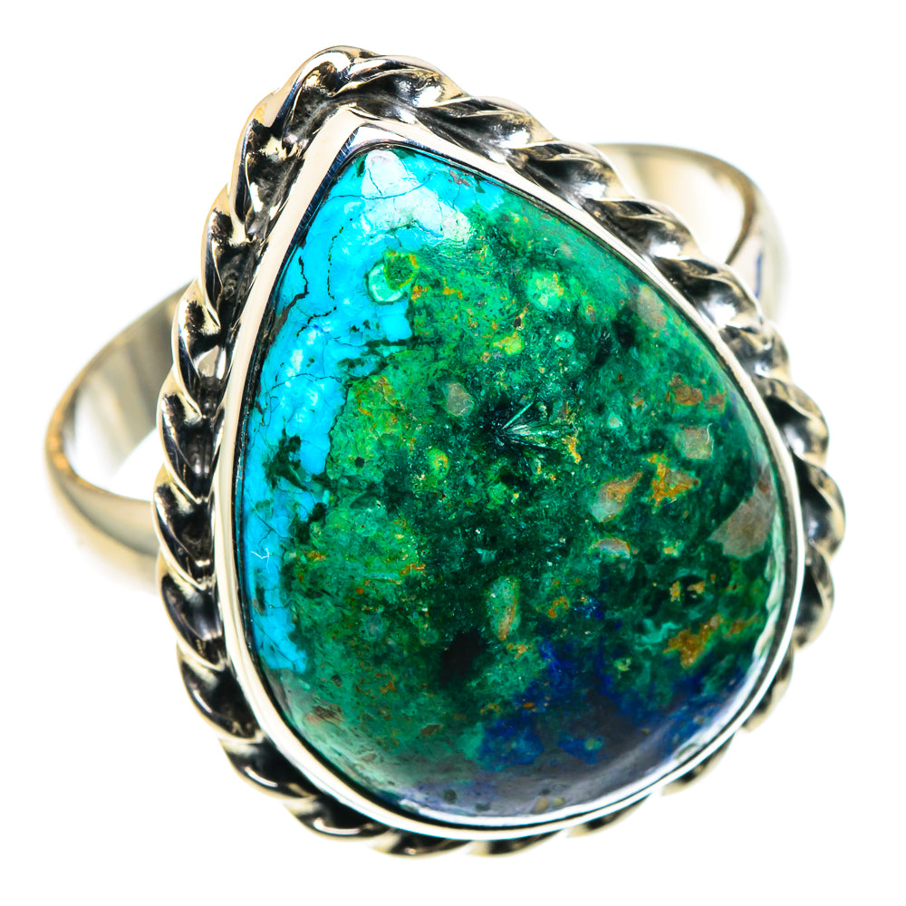 Azurite Malachite Rings handcrafted by Anasilvercos - RING88749