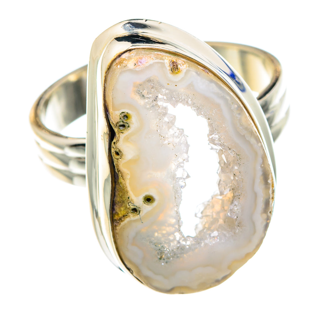 White Geode Slice Rings handcrafted by Anasilvercos - RING88847