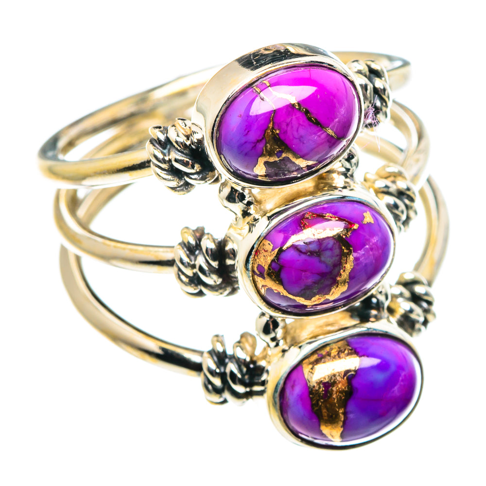 Purple Copper Composite Turquoise Rings handcrafted by Anasilvercos - RING88907