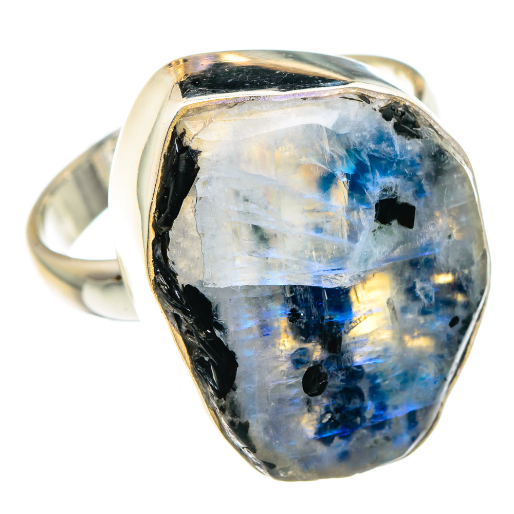 Rainbow Moonstone Rings handcrafted by Anasilvercos - RING88911