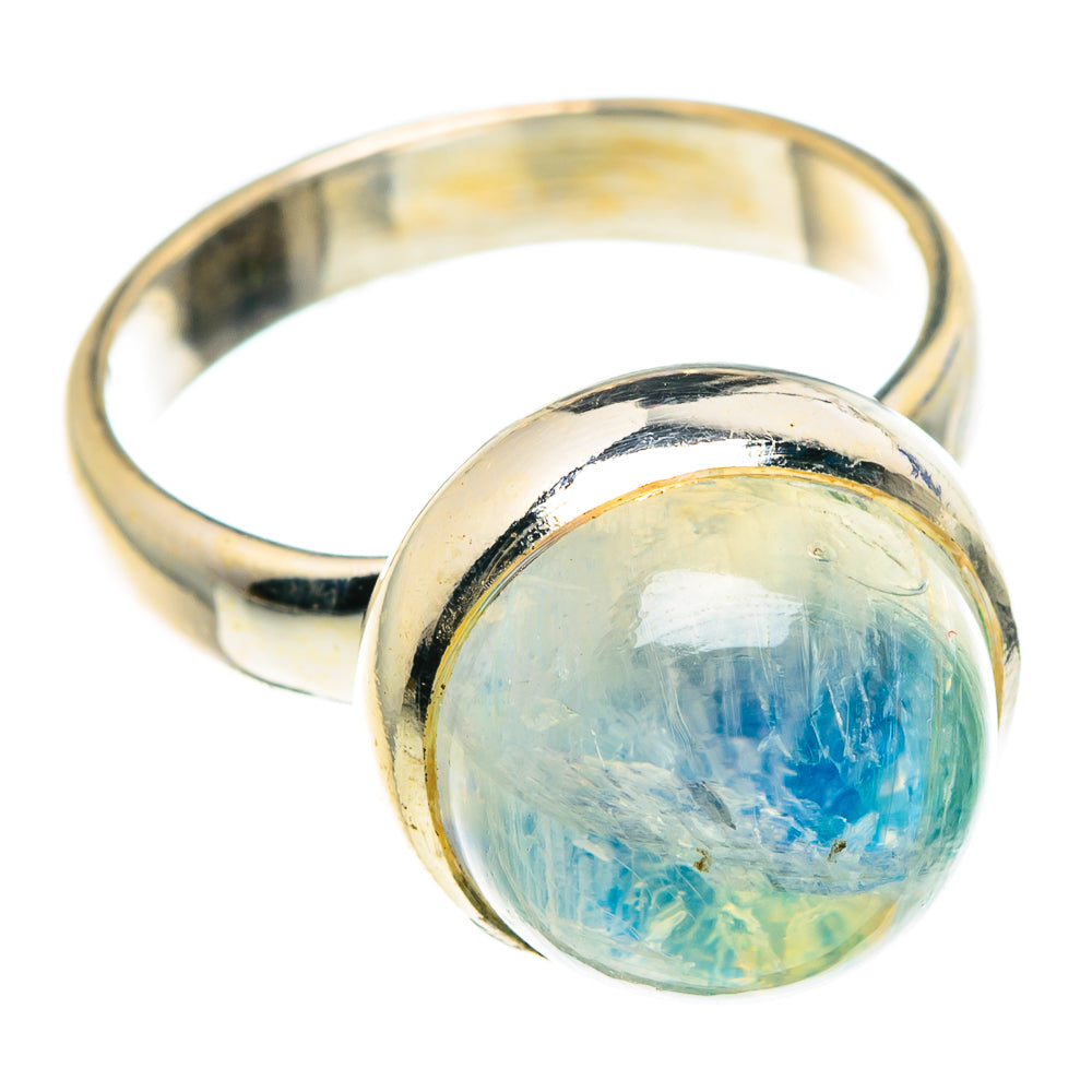 Rainbow Moonstone Rings handcrafted by Anasilvercos - RING88927