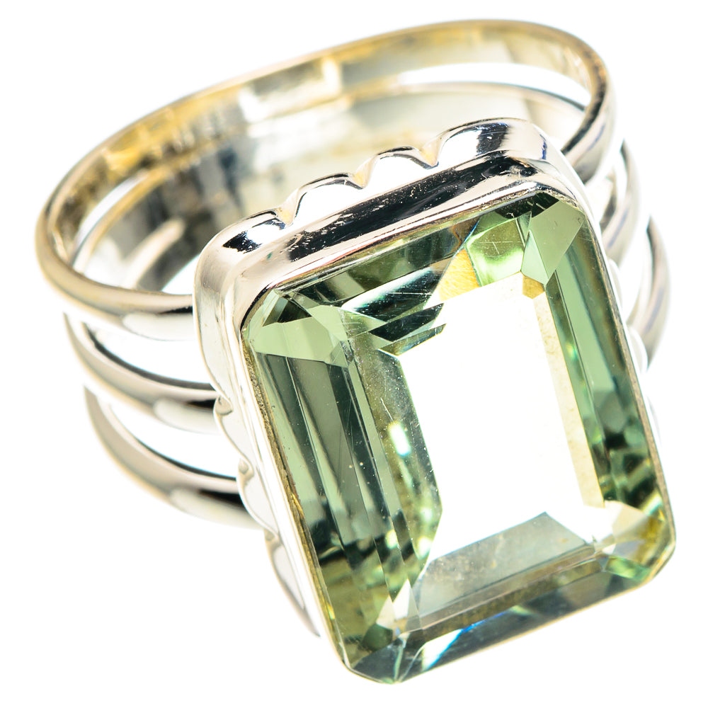 Green Amethyst Rings handcrafted by Anasilvercos - RING88929