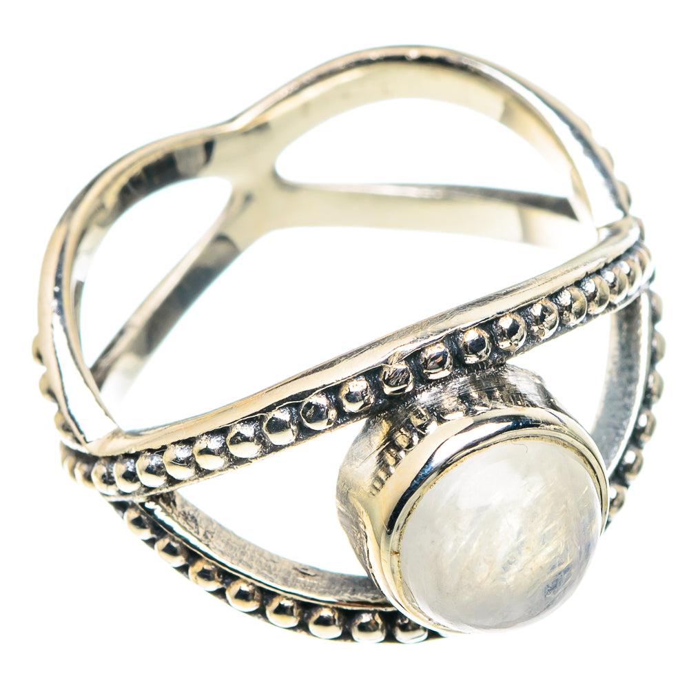 Rainbow Moonstone Rings handcrafted by Anasilvercos - RING88943
