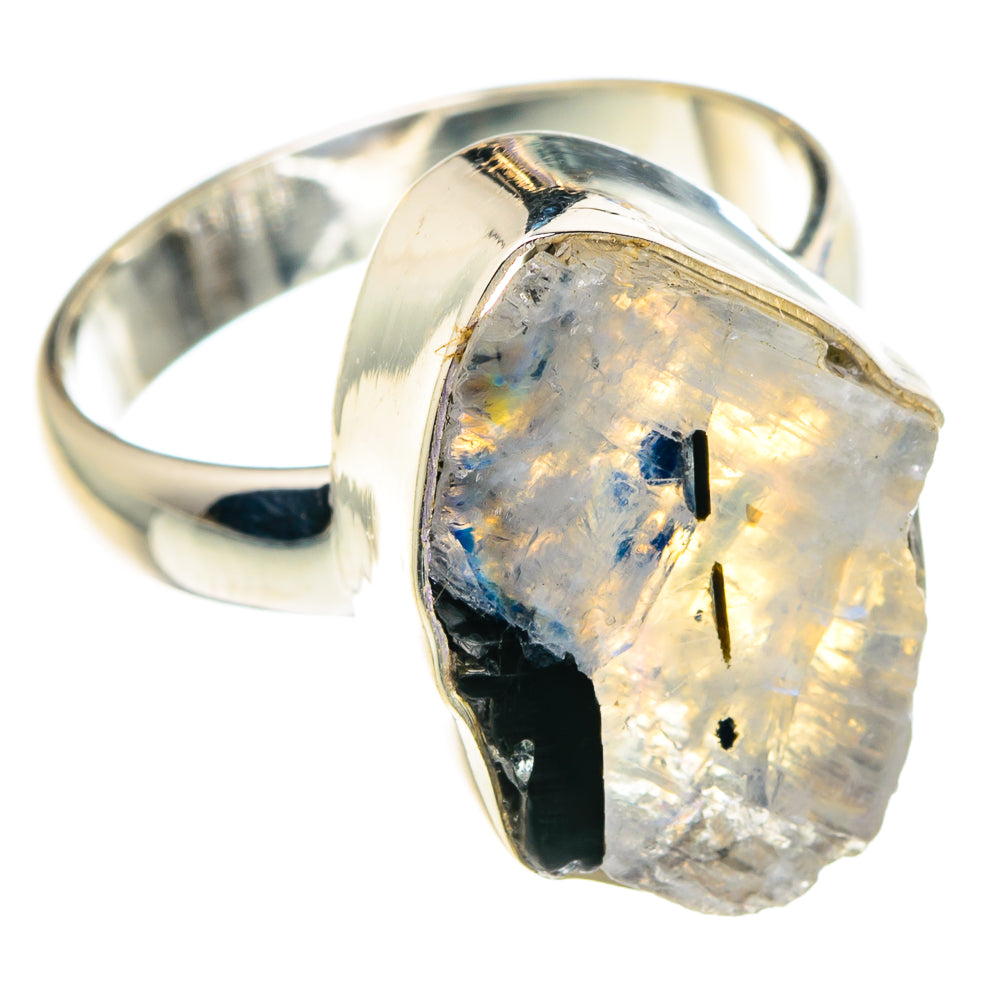 Rainbow Moonstone Rings handcrafted by Anasilvercos - RING88944